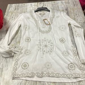 NWT Vintage Havanna Embroidered White Tunic